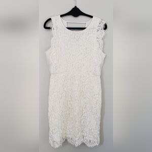 White Lace Detail Dress, Medium